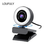 Webcam 1080P Professional 60FPS LED Fill Light Computer