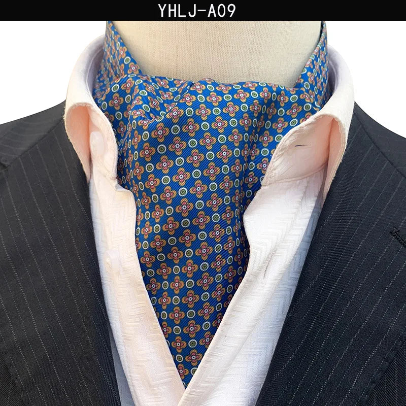 Men Vintage Polka Dot Wedding Formal Cravat Ascot