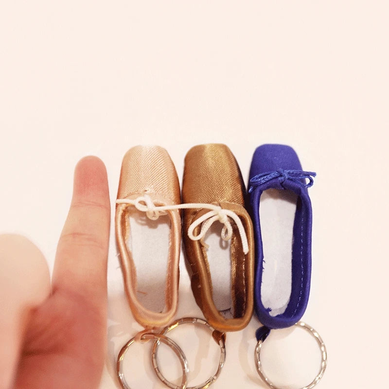 Handmade Mini Ballet Shoe Ballet Keychain Gift Satin