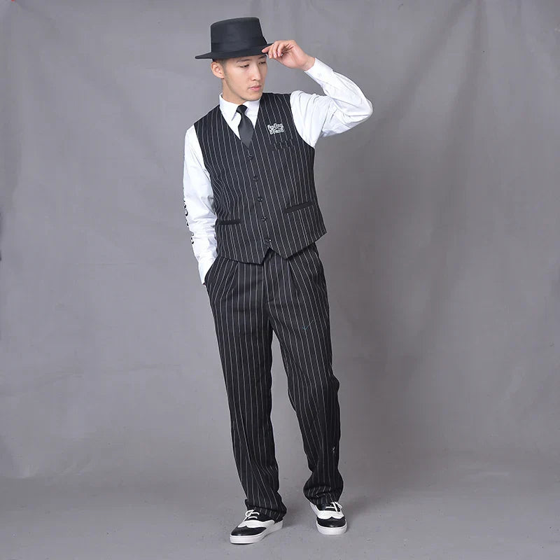 Hip Hop suit locking vest machine dance Clothing