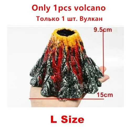 Volcano Stone Aquarium Decoration Fish Tank Bubble Volcano