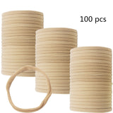 100Pcs Premium Quality Nylon Nude Headbands - Soft