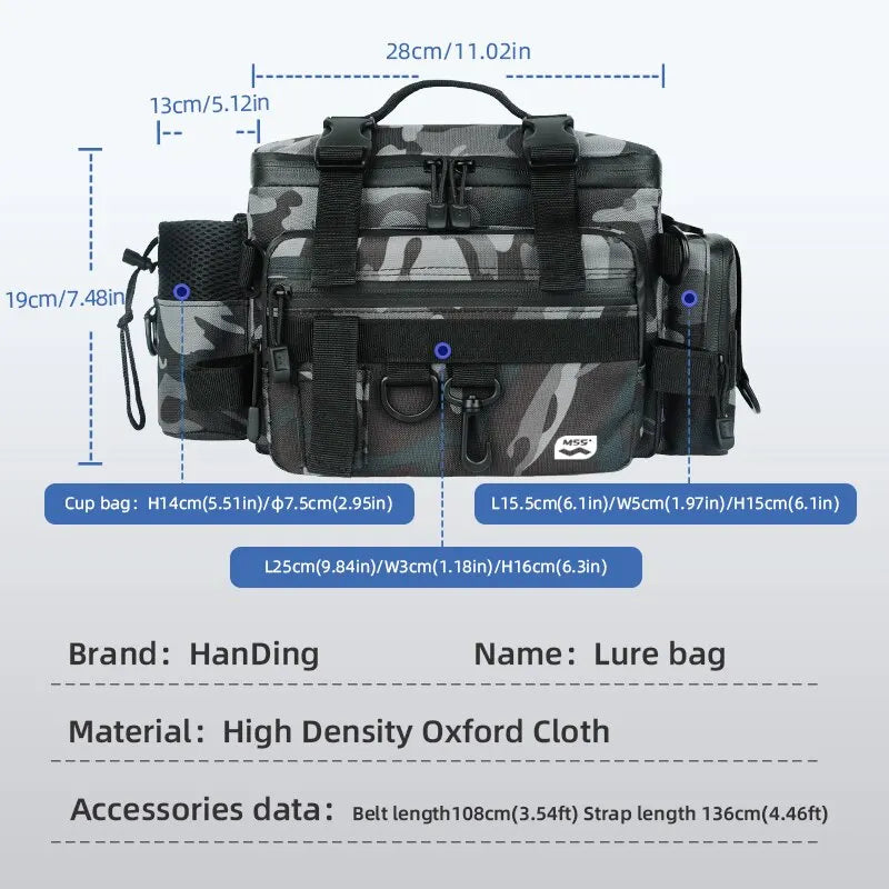 HANDING Multi-Functional Waterproof Fishing Tackle Storage Bag Lure