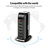 USLION 5 Ports USB Charger HUB LED Display