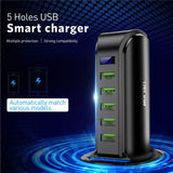 USLION 5 Ports USB Charger HUB LED Display