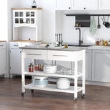 HOMCOM Kitchen Island Rolling Utility Trolley Cart