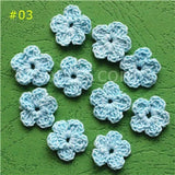 100 Colorfull Handmade Cotton Crochet Flowers, quilt scrapbooking