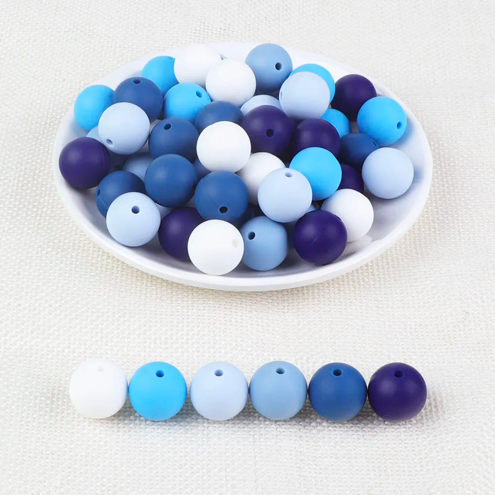 Joepeada 300Pcs/lots 12mm Round Silicone Teething Beads Food