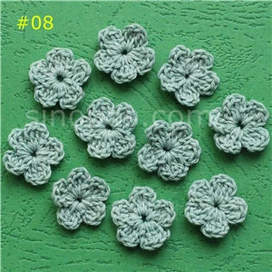 100 Colorfull Handmade Cotton Crochet Flowers, quilt scrapbooking
