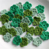100 Colorfull Handmade Cotton Crochet Flowers, quilt scrapbooking