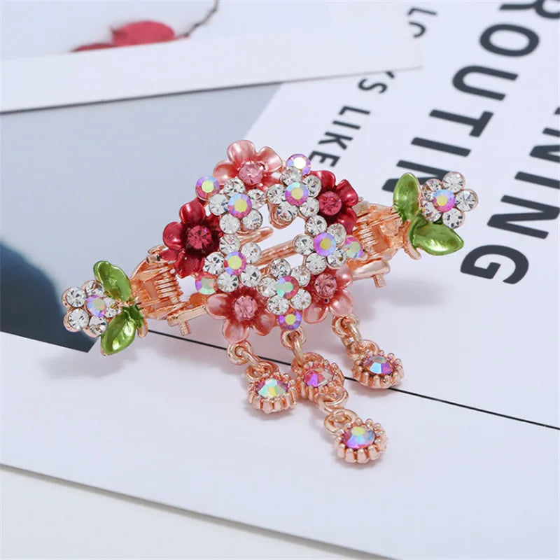 High Quality Colorful Enamel Flower Hair Claws Wedding