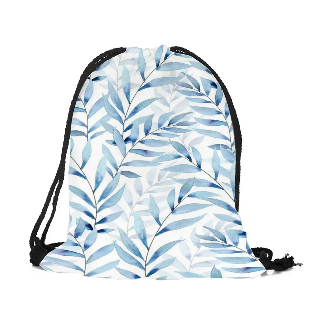 Simple Style Geometric Pattern Artistic Leaf Print Drawstring