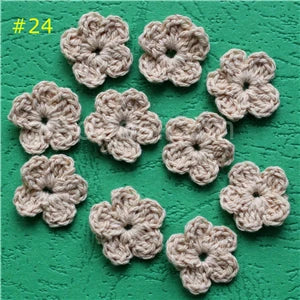 100 Colorfull Handmade Cotton Crochet Flowers, quilt scrapbooking