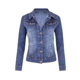 Short Denim Jackets Women autumn Wash Long Sleeve