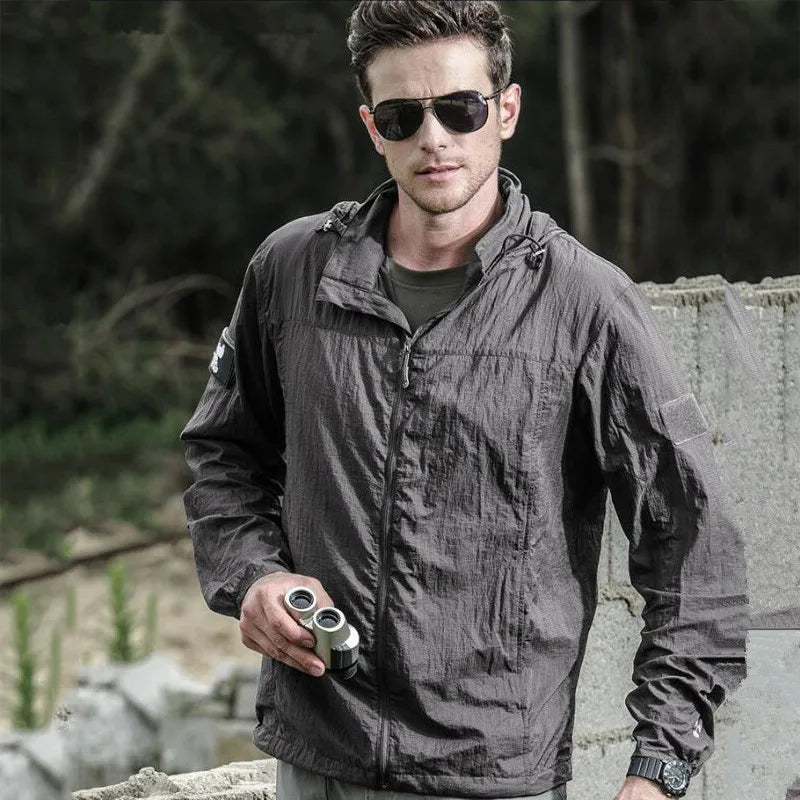 Lightweight Waterproof Tactical Jacket Men Summer Breathable Thin