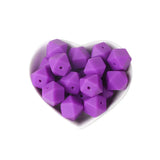 Joepada 100Pcs 14mm Hexagon Silicone Beads Food grade