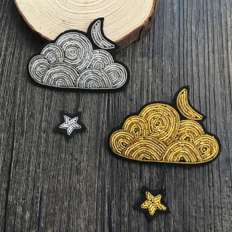 High quality brooch fashion checking embroidery Clouds of
