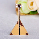 FUNMOR Red Enamel Guitar Balalaika Shape Brooch Musical