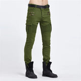 Biker Jeans Punk Style Cargo Pocket Jeans Skinny
