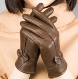 2020 women's genuine leather gloves red sheepskin gloves