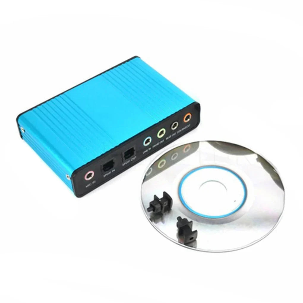 Sound Card Adapter 6 Channels External Converters Retractable