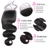 ISEE Human Hair Bundles With Closure 3 Bundles