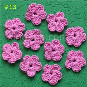 100 Colorfull Handmade Cotton Crochet Flowers, quilt scrapbooking