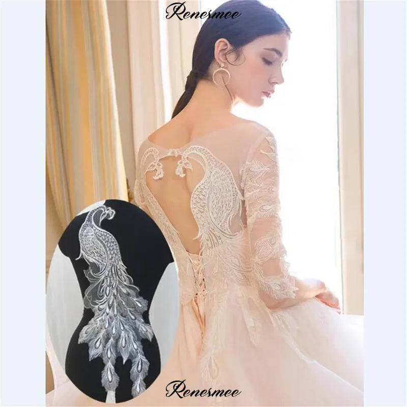 1 Piece Phoenix Neckline Lace Applique Ivory Lace