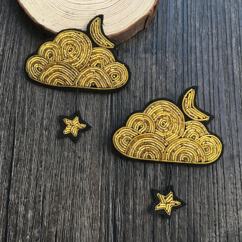 High quality brooch fashion checking embroidery Clouds of