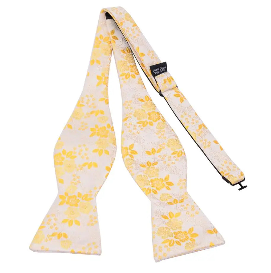RBOCOTT Floral Self Tie Bow Tie Men's Silk