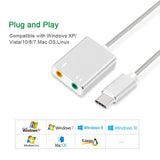 USB Type C Type-C External Sound Card Adapter
