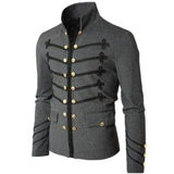 Steampunk Men Gothic Clothing Military Jackets Medieval Vintage