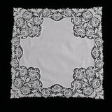 A007: White premium cotton lace handkerchiefs crochet hankies