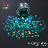 TCT-163 Holographic Color Rabbit Shape 4MM Glitter bunny