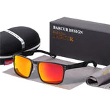 BARCUR Aluminium Magnesium Square Sunglasses Men Polarized Vintage