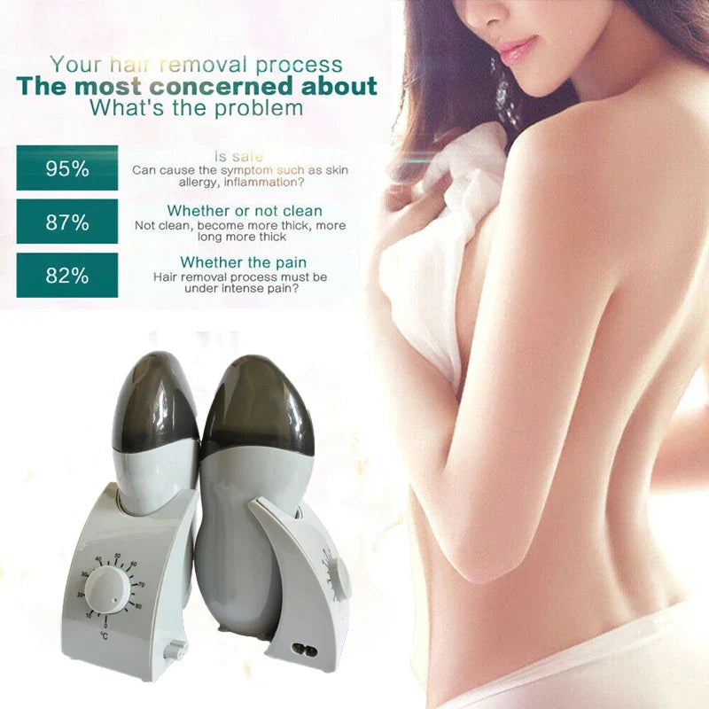 Double Depilatory Roll Wax Heater Waxing Paper Cartridge