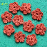 100 Colorfull Handmade Cotton Crochet Flowers, quilt scrapbooking