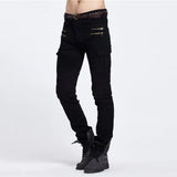 Biker Jeans Punk Style Cargo Pocket Jeans Skinny