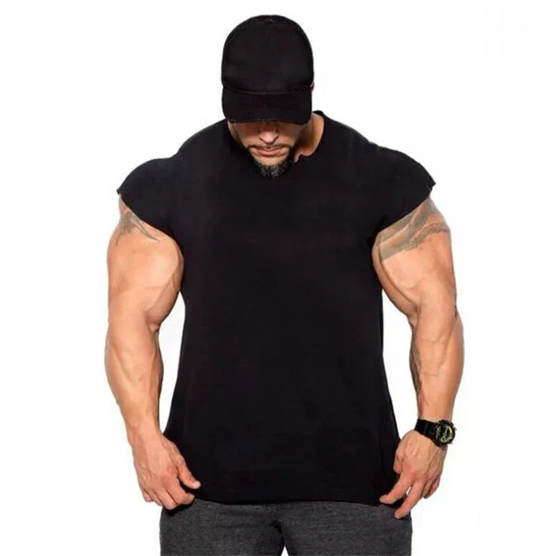 Brand mens Sleeveless shirts Summer Cotton Slim Fit