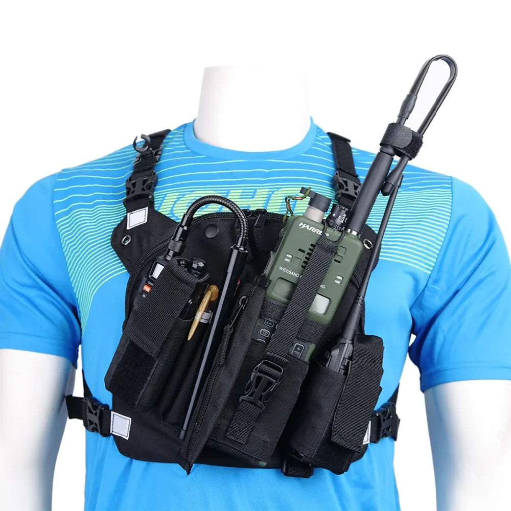 ABBREE Walkie Talkie Accessories Chest Harness Front Pack