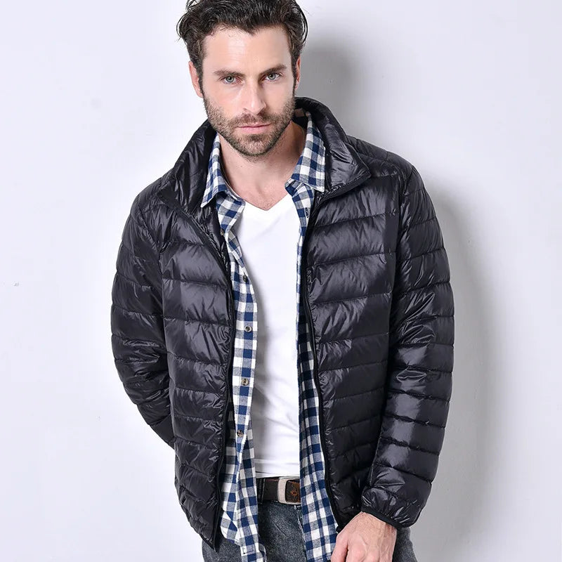 FGKKS Autumn Lightweight Thin Duck Down Jacket Men