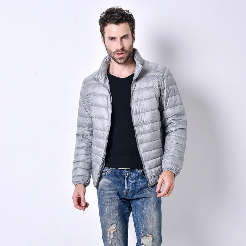 FGKKS Autumn Lightweight Thin Duck Down Jacket Men