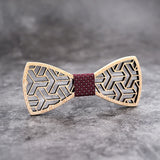 MAHOOSIVE Pocket Square Handkerchiefs Wood Bowtie Cufflinks Set