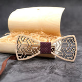 MAHOOSIVE Pocket Square Handkerchiefs Wood Bowtie Cufflinks Set