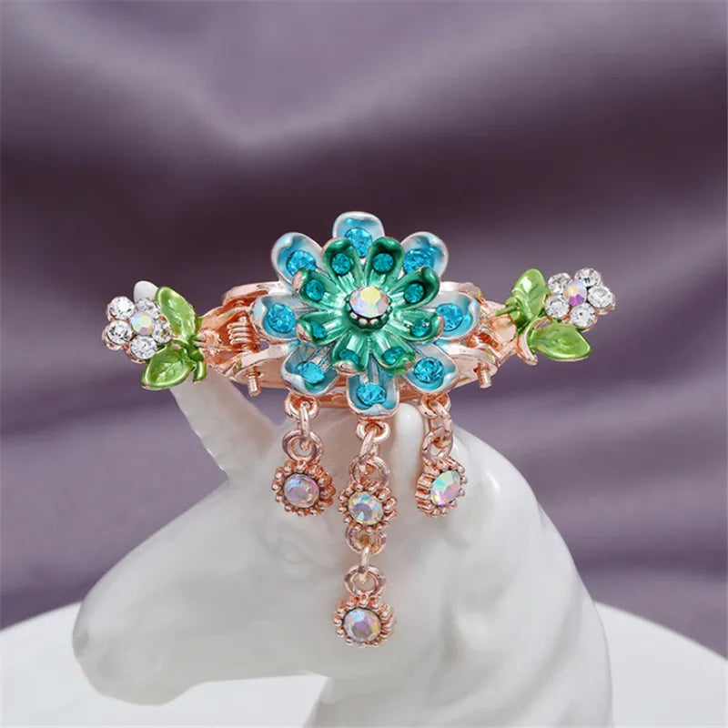 High Quality Colorful Enamel Flower Hair Claws Wedding