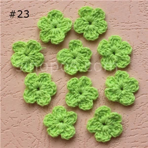 100 Colorfull Handmade Cotton Crochet Flowers, quilt scrapbooking