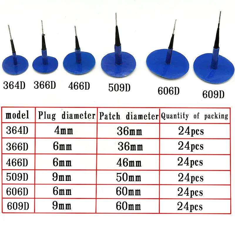 24pcs/boxof mushroom nail-tyre film tyre cold patch film