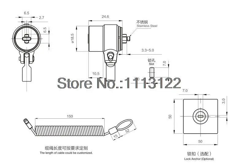 Zinc Alloy Tubular key lock for laptop tablet