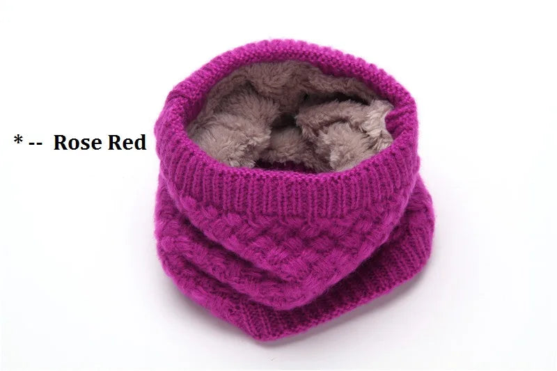 Female Warm Cashmere Tube Scarf Children Knitted Cowl