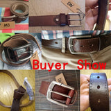 MEDYLA Men's Belt Natural Skin Cowhide Belt Vintage